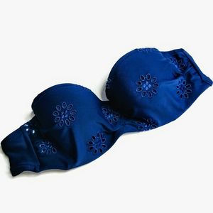 AERIE Eyelet Lace Strapless Bustier Bikini Top 34B